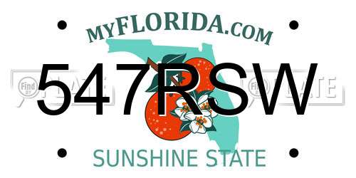 547RSW Florida License Plate