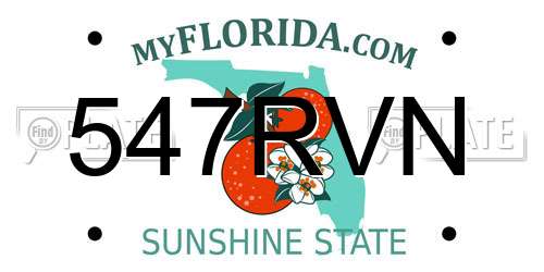 547RVN Florida License Plate