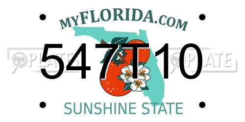 547T10 Florida License Plate