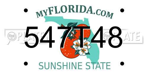 547T48 Florida License Plate