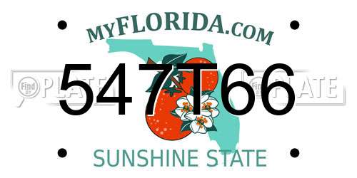 547T66 Florida License Plate
