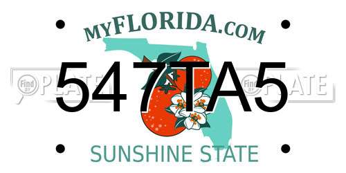 547TA5 Florida License Plate