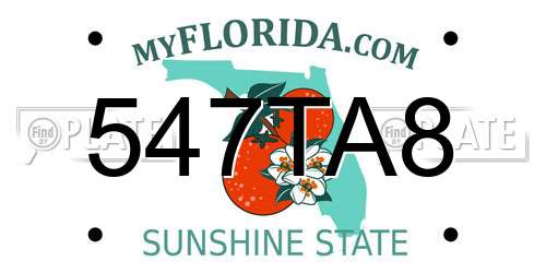 547TA8 Florida License Plate