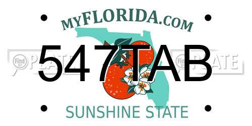 547TAB Florida License Plate