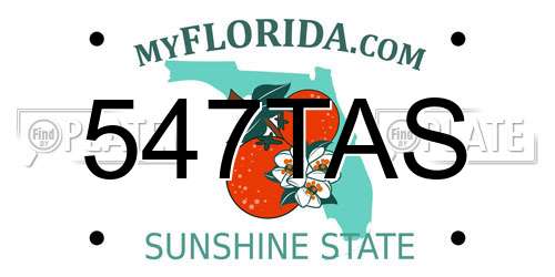 547TAS Florida License Plate