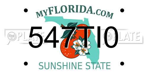 547TI0 Florida License Plate