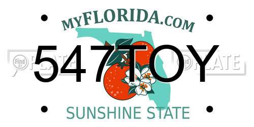 547TOY Florida License Plate