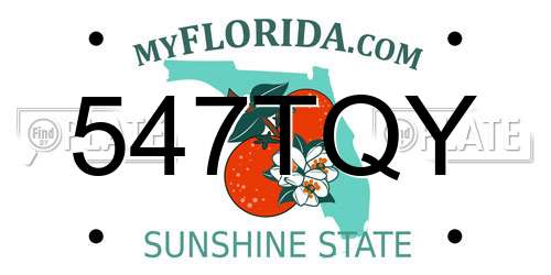 547TQY Florida License Plate