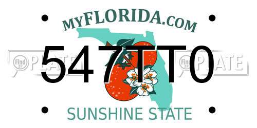 547TT0 Florida License Plate