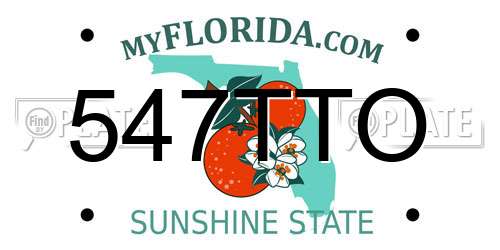 547TTO Florida License Plate