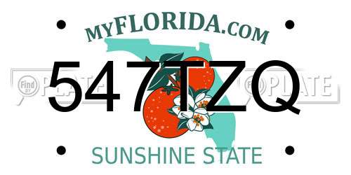 547TZQ Florida License Plate