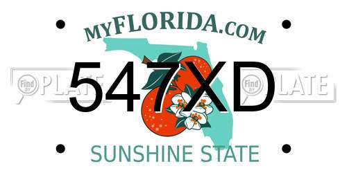 547XD Florida License Plate