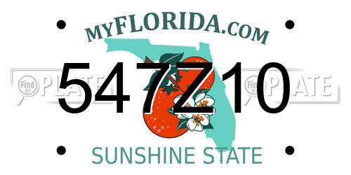547Z10 Florida License Plate