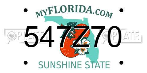 547Z70 Florida License Plate