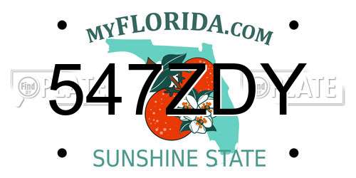 547ZDY Florida License Plate