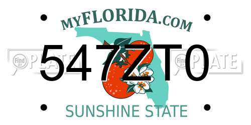 547ZT0 Florida License Plate