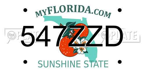 547ZZD Florida License Plate