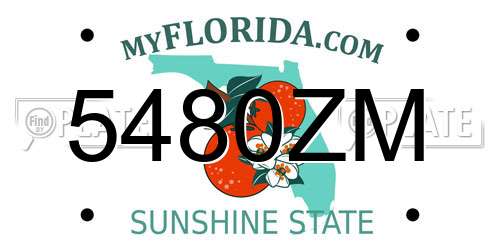 5480ZM Florida License Plate