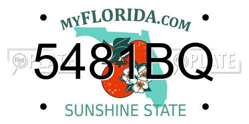 5481BQ Florida License Plate