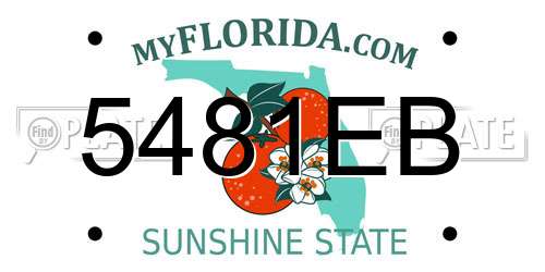 5481EB Florida License Plate