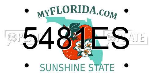 5481ES Florida License Plate