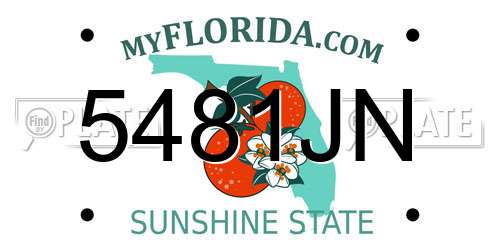 5481JN Florida License Plate