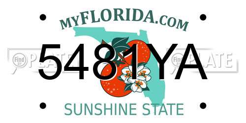 5481YA Florida License Plate