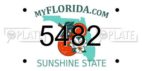 5482 Florida License Plate