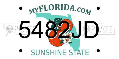 5482JD Florida License Plate