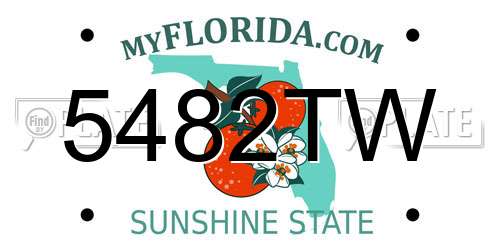 5482TW Florida License Plate