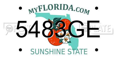 5483GE Florida License Plate