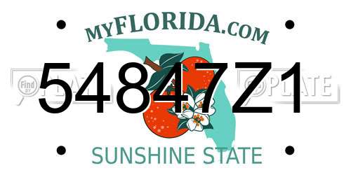 54847Z1 Florida License Plate