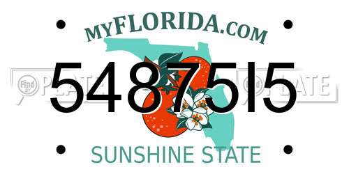 54875I5 Florida License Plate