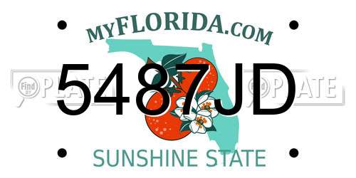 5487JD Florida License Plate