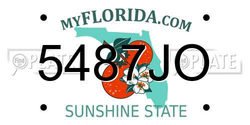 5487JO Florida License Plate