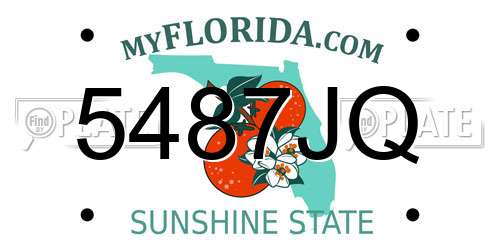 5487JQ Florida License Plate