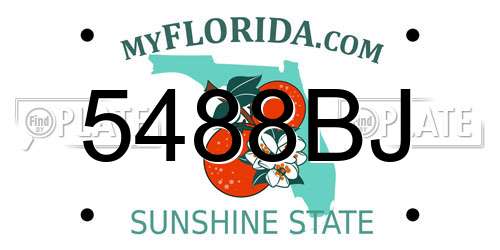 5488BJ Florida License Plate
