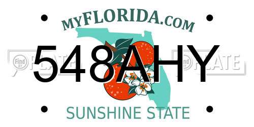 548AHY Florida License Plate