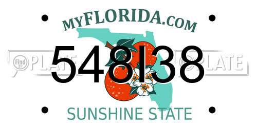 548I38 Florida License Plate