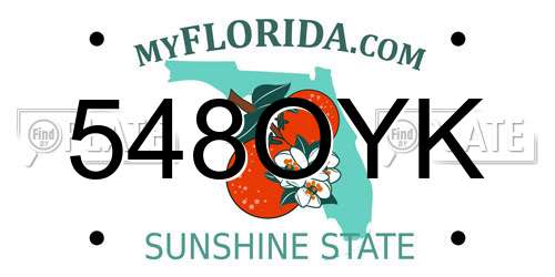 548OYK Florida License Plate