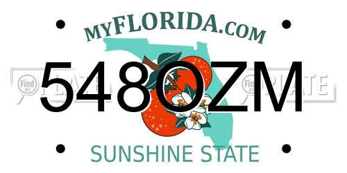 548OZM Florida License Plate