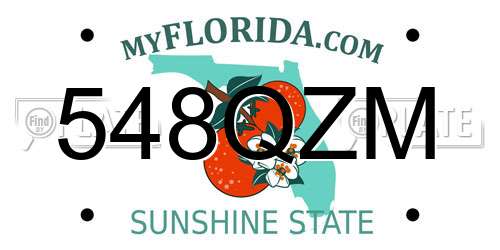 548QZM Florida License Plate