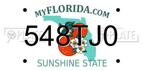 548TJ0 Florida License Plate