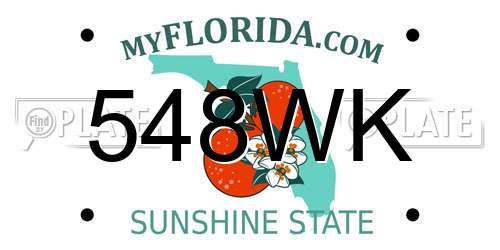 548WK Florida License Plate