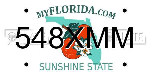 548XMM Florida License Plate