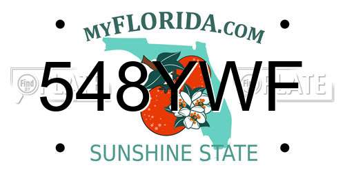 548YWF Florida License Plate