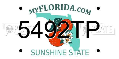5492TP Florida License Plate