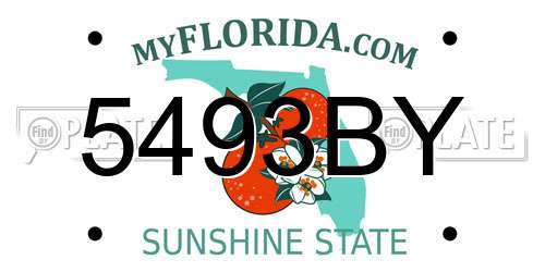 5493BY Florida License Plate