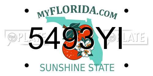 5493YI Florida License Plate
