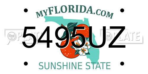 5495UZ Florida License Plate